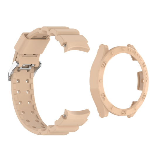 For Samsung Galaxy Watch5 40mm Armor Silicone Watch Band + Protective Case(Pink) by buy2fix