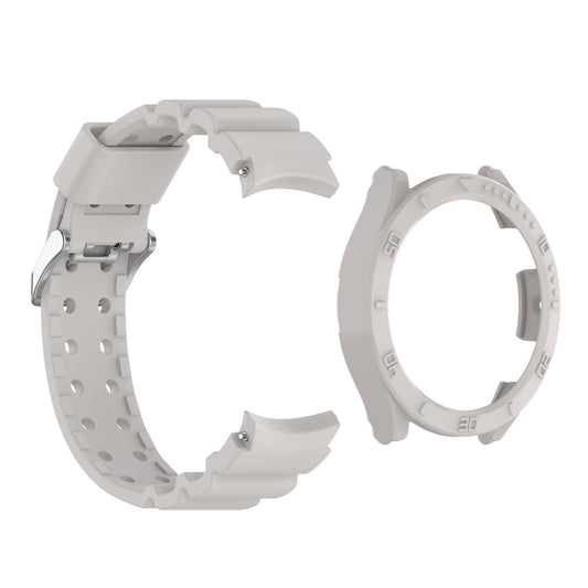 For Samsung Galaxy Watch5 40mm Armor Silicone Watch Band + Protective Case(Grey) by buy2fix