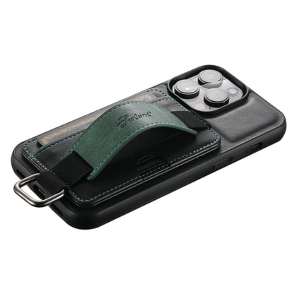 For iPhone 11 Suteni H13 Card Wallet Wrist Strap Holder PU Phone Case(Black) - iPhone 11 Cases by Suteni | Online Shopping UK | buy2fix