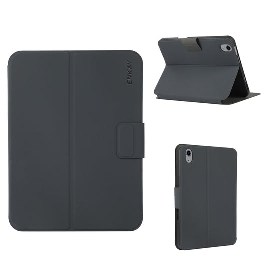 For iPad 2025 / 2022 ENKAY TPU Back Cover Smart Leather Tablet Case with Pen Slot & Holder(Black) by ENKAY