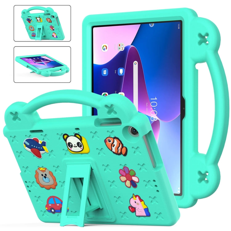 For Lenovo Tab M10 3rd Gen TB328FU / TB328XU 2022 10.1 Handle Kickstand Children EVA Shockproof Tablet Case(Mint Green) - Lenovo by buy2fix | Online Shopping UK | buy2fix