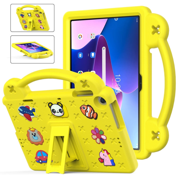 For Lenovo Tab M10 3rd Gen TB328FU / TB328XU 2022 10.1 Handle Kickstand Children EVA Shockproof Tablet Case(Yellow) - Lenovo by buy2fix | Online Shopping UK | buy2fix