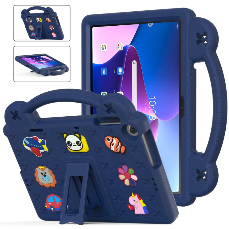 For Lenovo Tab M10 3rd Gen TB328FU / TB328XU 2022 10.1 Handle Kickstand Children EVA Shockproof Tablet Case(Navy Blue) - Lenovo by buy2fix | Online Shopping UK | buy2fix