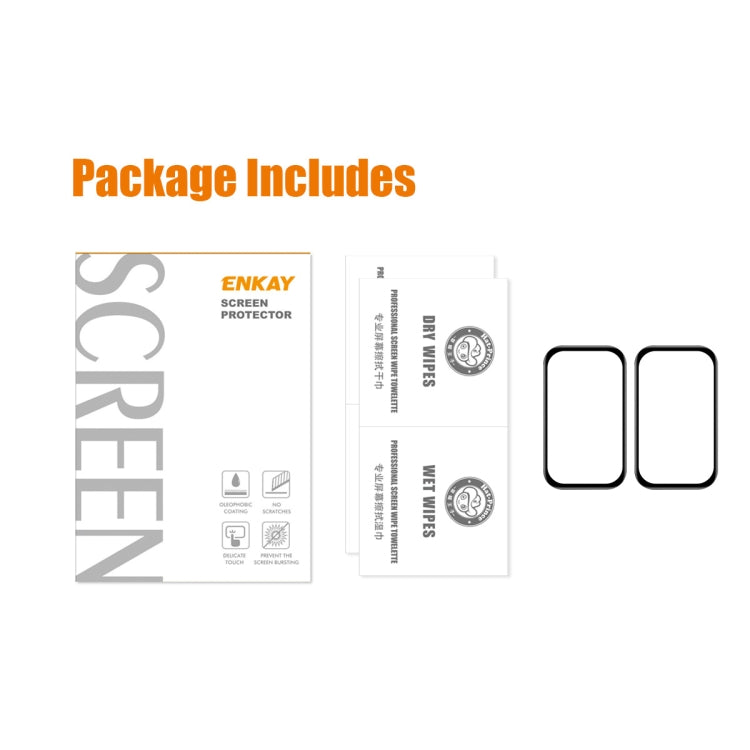 2 PCS For Redmi Smart Band 2 ENKAY Hat-Prince 3D Full Coverage Soft PC Edge + PMMA HD Screen Protector Film by ENKAY
