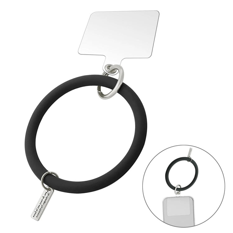JUNSUNMAY Silicone Bracelet Mobile Phone Lanyard Loop Anti-lost Wrist Rope Universal for Phone Case(Black) - Lanyards & Wrist Straps by JUNSUNMAY | Online Shopping UK | buy2fix