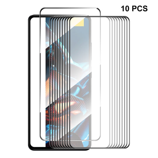 For Xiaomi Poco X5 Pro 10pcs ENKAY Hat-Prince Full Glue 0.26mm 9H 2.5D Tempered Glass Full Film