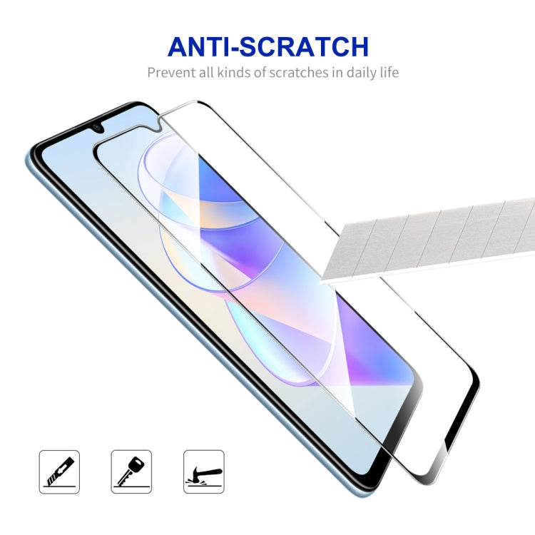 For Honor X7A 4G Global 2pcs ENKAY Hat-Prince Full Glue 0.26mm 9H 2.5D Tempered Glass Full Film - Honor Tempered Glass by ENKAY | Online Shopping UK | buy2fix