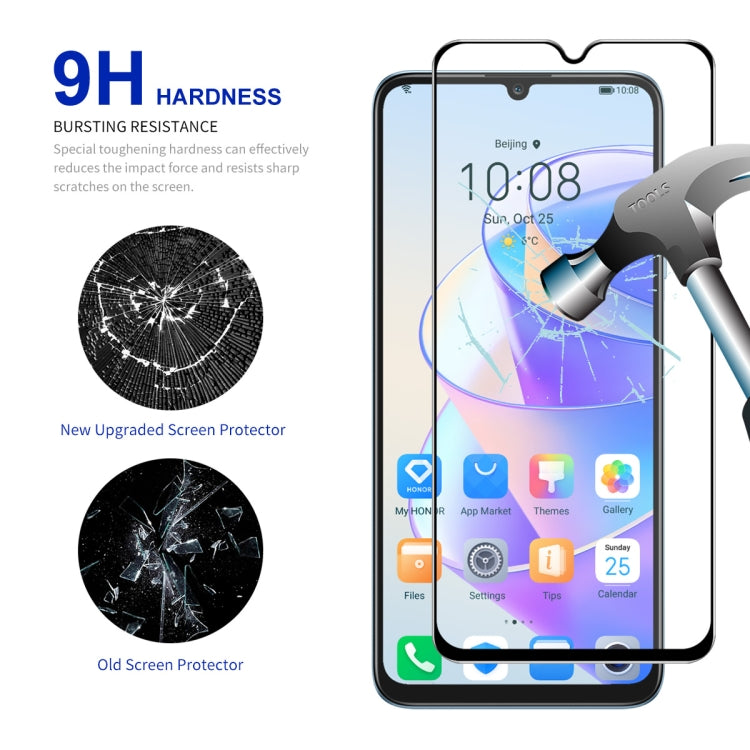 For Honor X7A 4G Global 5pcs ENKAY Hat-Prince Full Glue 0.26mm 9H 2.5D Tempered Glass Full Film - Honor Tempered Glass by ENKAY | Online Shopping UK | buy2fix