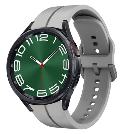 For Samsung Galaxy Watch 6 Classic 47mm 20mm Loop Silicone Watch Band(Grey)