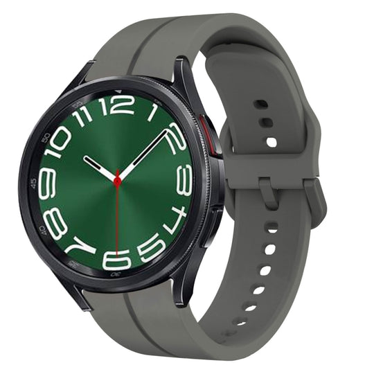 For Samsung Galaxy Watch 6 Classic 43mm 20mm Loop Silicone Watch Band(Dark Grey)