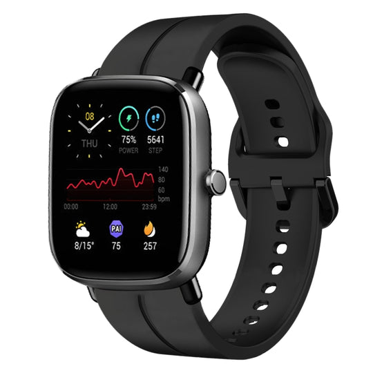 For Amazfit GTS 2 Mini 20mm Loop Silicone Watch Band(Black)