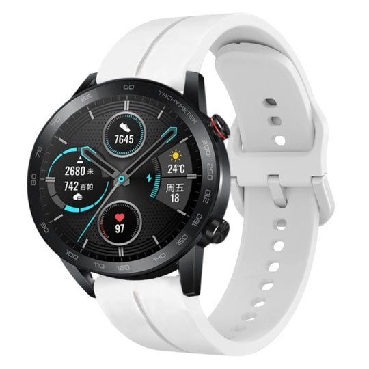 For Honor MagicWatch2 42mm 20mm Loop Silicone Watch Band(White)