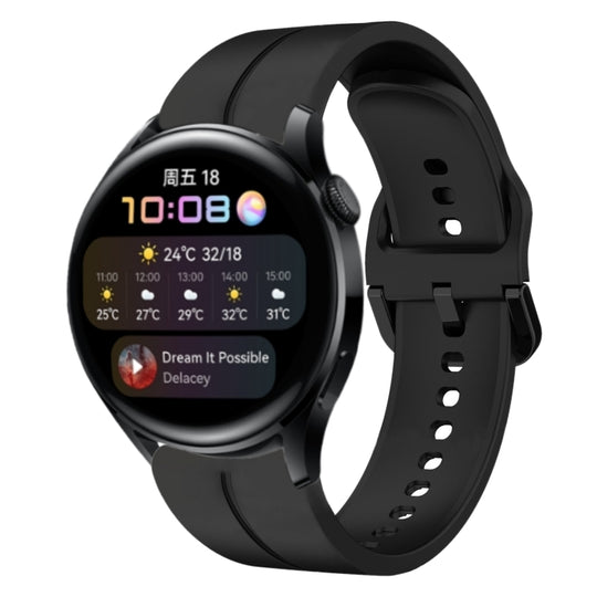 For Huawei Watch 3 22mm Loop Silicone Watch Band(Black)