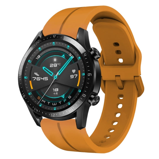 For Huawei GT2 46mm 22mm Loop Silicone Watch Band(Amber Yellow)