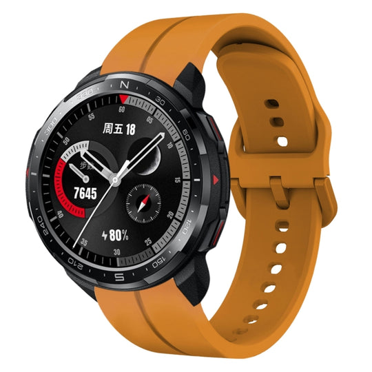 For Honor Watch GS Pro 22mm Loop Silicone Watch Band(Amber Yellow)