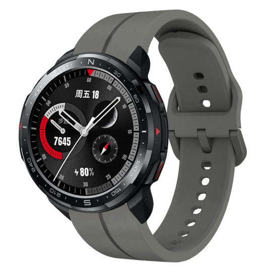 For Honor Watch GS Pro 22mm Loop Silicone Watch Band(Dark Grey)
