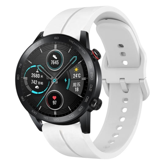For Honor Magic Watch 2 46mm 22mm Loop Silicone Watch Band(White)