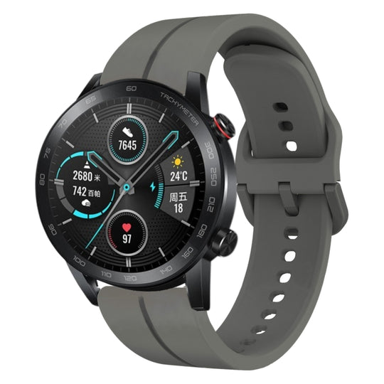 For Honor Magic Watch 2 46mm 22mm Loop Silicone Watch Band(Dark Grey)
