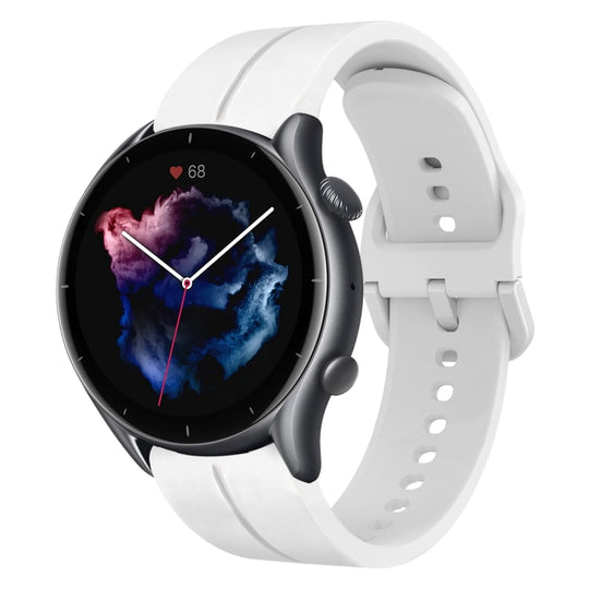 For Amazfit GTR 3 Pro 22mm  Loop Silicone Watch Band(White)