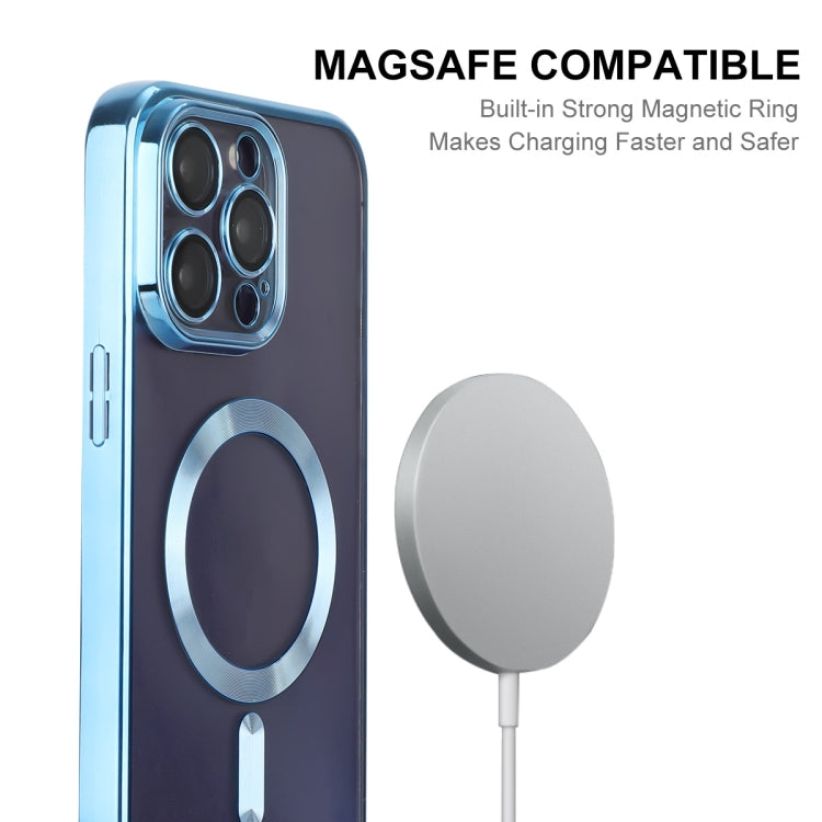 For iPhone 14 Pro Max ENKAY Electroplated MagSafe Shockproof TPU Phone Case with Lens Film(Dark Blue) - iPhone 14 Pro Max Cases by ENKAY | Online Shopping UK | buy2fix