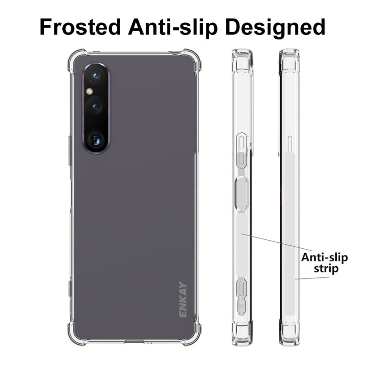 For Sony Xperia 1 V ENKAY Hat-Prince Clear TPU Shockproof Phone Case - Sony Cases by ENKAY | Online Shopping UK | buy2fix