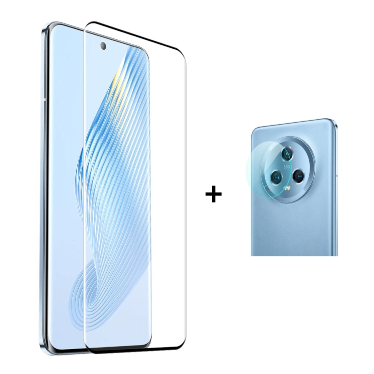 For Honor Magic5 ENKAY 3D Hot Bending Edge Glue Tempered Glass Full Film with Lens Film - Honor Tempered Glass by ENKAY | Online Shopping UK | buy2fix