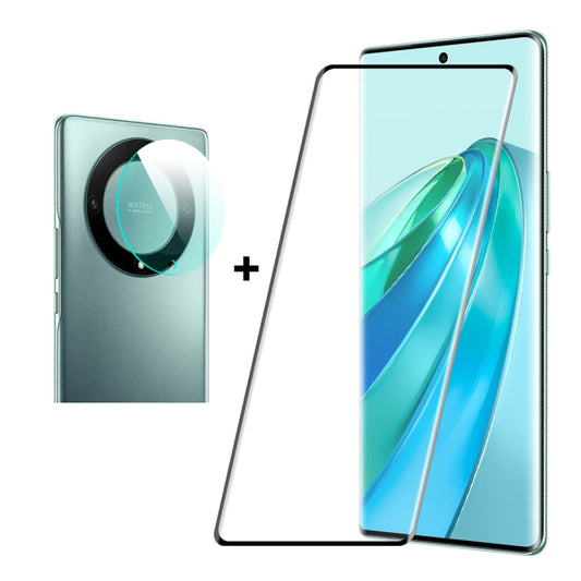 For Honor X9A / Magic5 Lite ENKAY 0.26mm 3D Hot Bending Tempered Glass Full Film with Lens Film - Honor Tempered Glass by ENKAY | Online Shopping UK | buy2fix