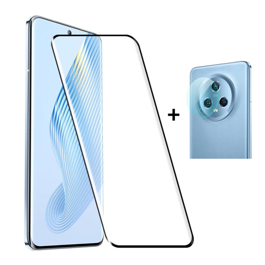 For Honor Magic5 ENKAY 0.26mm 3D Hot Bending Tempered Glass Full Film with Lens Film - Honor Tempered Glass by ENKAY | Online Shopping UK | buy2fix