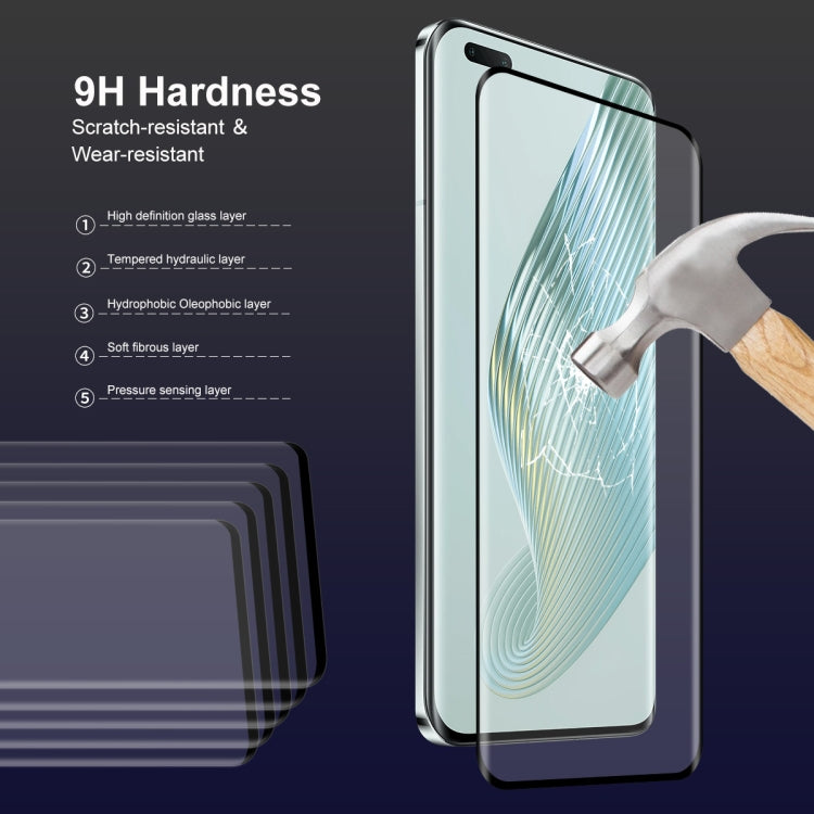 1pc For Honor Magic5 Pro ENKAY 0.26mm 3D Hot Bending Tempered Glass Full Film with Lens Film - Honor Tempered Glass by ENKAY | Online Shopping UK | buy2fix