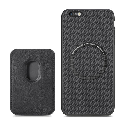 For iPhone 6 / 6s Carbon Fiber Leather Card Magsafe Magnetic Phone Case(Black) - More iPhone Cases by buy2fix | Online Shopping UK | buy2fix