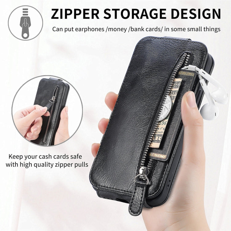 For Xiaomi Redmi A3 4G Zipper Wallet Vertical Flip Leather Phone Case(Black) - Xiaomi Cases by buy2fix | Online Shopping UK | buy2fix