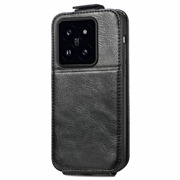 For Xiaomi 14 Pro Zipper Wallet Vertical Flip Leather Phone Case(Black) - 14 Pro Cases by buy2fix | Online Shopping UK | buy2fix