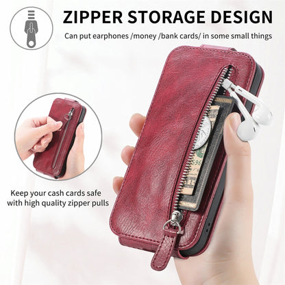 For Xiaomi 14 Zipper Wallet Vertical Flip Leather Phone Case(Red) - 14 Cases by buy2fix | Online Shopping UK | buy2fix