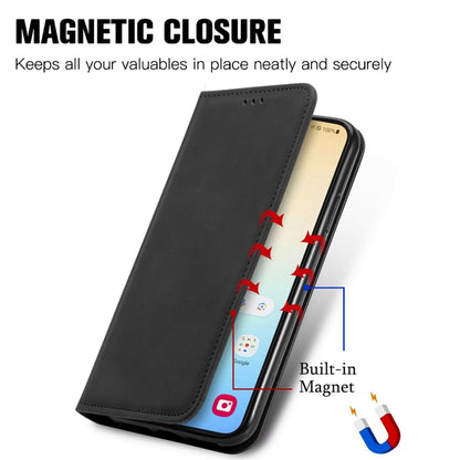 For Samsung Galaxy S25 5G Retro Skin Feel Magnetic Leather Phone Case(Black) by buy2fix