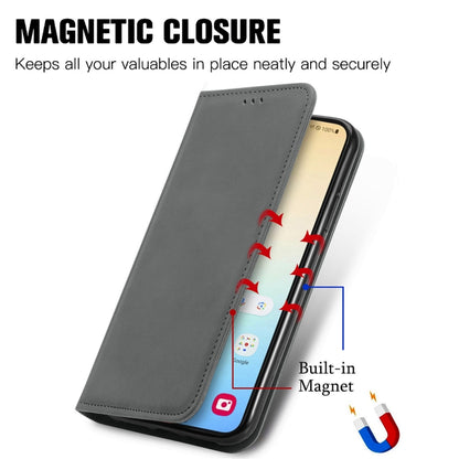 For Samsung Galaxy S25 5G Retro Skin Feel Magnetic Leather Phone Case(Gray) by buy2fix