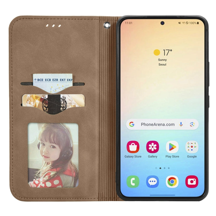 For Samsung Galaxy S25+ 5G Retro Skin Feel Magnetic Leather Phone Case(Brown) by buy2fix