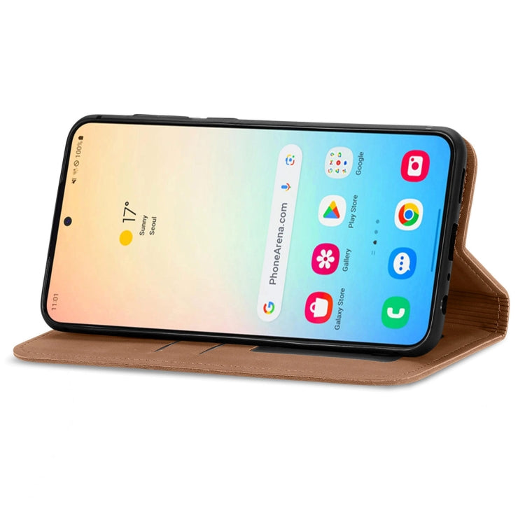 For Samsung Galaxy S25+ 5G Retro Skin Feel Magnetic Leather Phone Case(Brown) by buy2fix