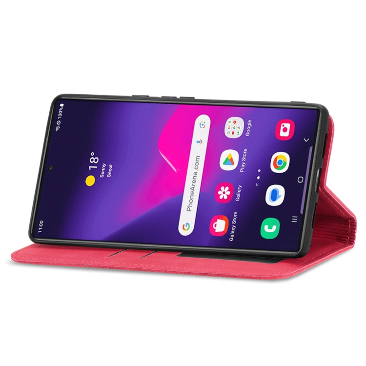 For Samsung Galaxy S25 Ultra 5G Retro Skin Feel Magnetic Leather Phone Case(Red) - Galaxy S25 Ultra 5G Cases by buy2fix | Online Shopping UK | buy2fix