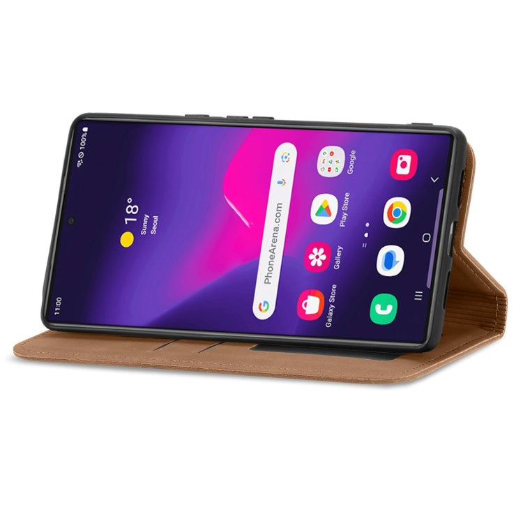 For Samsung Galaxy S25 Ultra 5G Retro Skin Feel Magnetic Leather Phone Case(Brown) by buy2fix