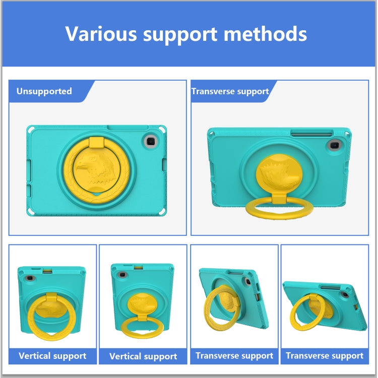 For Samsung Galaxy Tab A11 / A9 EVA Hybrid PC Shockproof Tablet Case with Frame(Glacial Green) by buy2fix