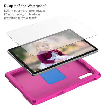 For Samsung Galaxy Tab A11+ / A9+ EVA Hybrid PC Shockproof Tablet Case with Frame(Rose Red) by buy2fix