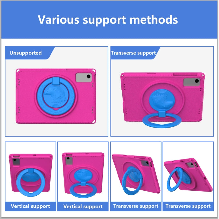 For Samsung Galaxy Tab A11+ / A9+ EVA Hybrid PC Shockproof Tablet Case with Frame(Rose Red) by buy2fix