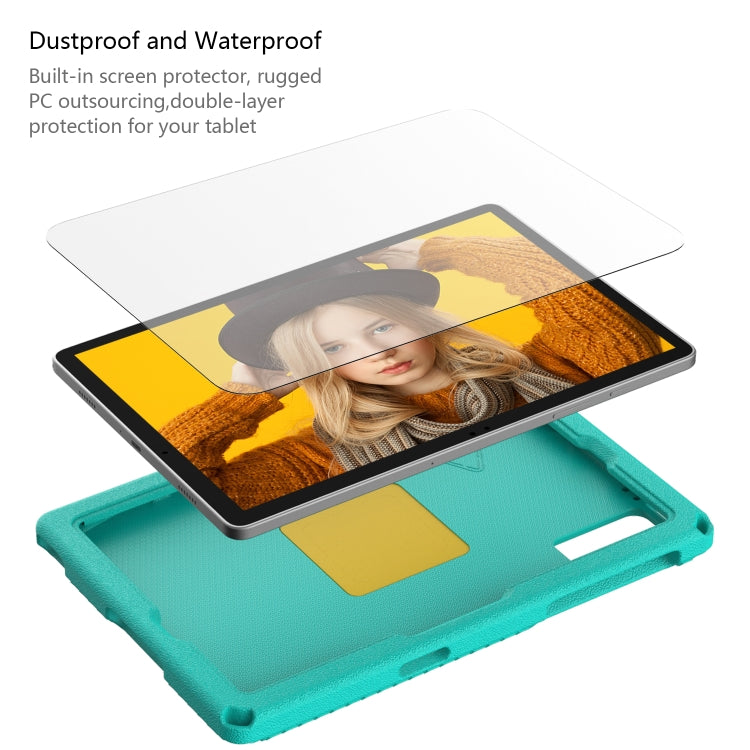 For Samsung Galaxy Tab A11+ / A9+ EVA Hybrid PC Shockproof Tablet Case with Frame(Glacial Green) by buy2fix