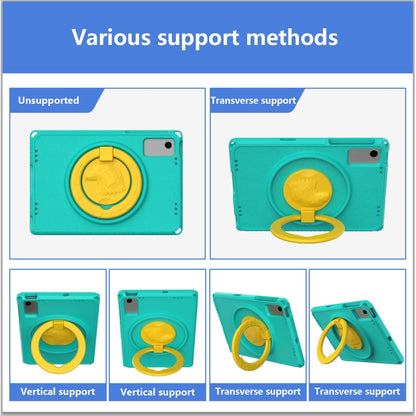 For Samsung Galaxy Tab A11+ / A9+ EVA Hybrid PC Shockproof Tablet Case with Frame(Glacial Green) by buy2fix