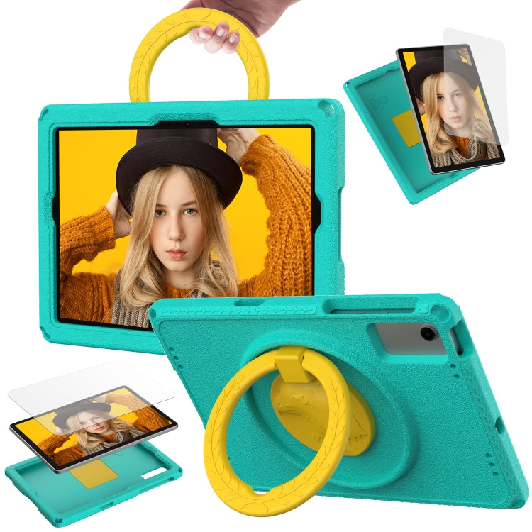 For Samsung Galaxy Tab A11+ / A9+ EVA Hybrid PC Shockproof Tablet Case with Frame(Glacial Green) by buy2fix