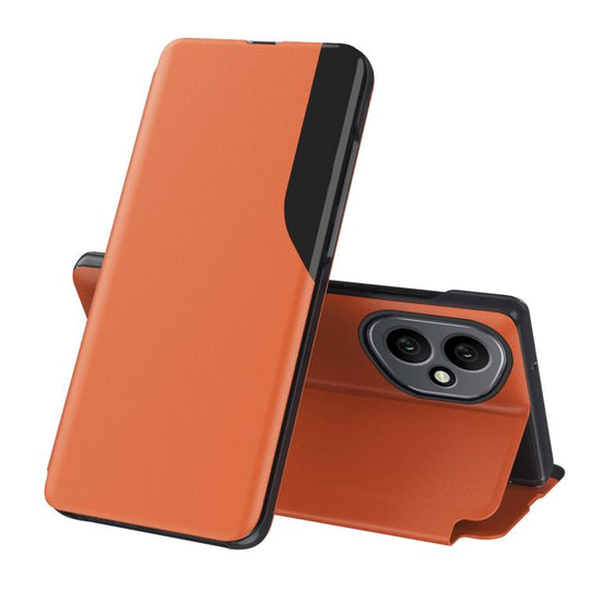 For Honor 400 Global 156.5mm Attraction Flip Holder Leather Phone Case(Orange)