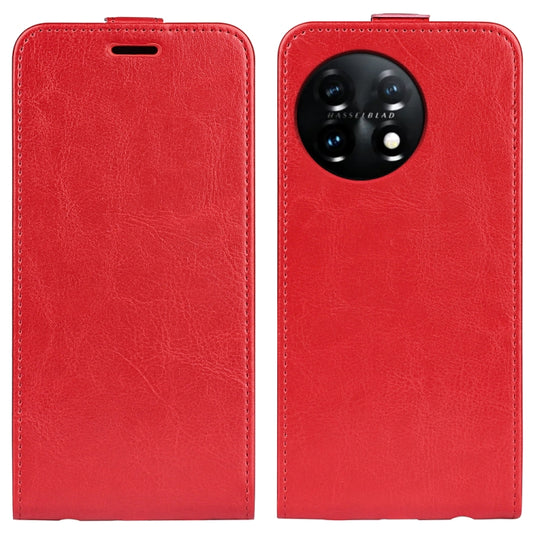 For OnePlus 11 R64 Texture Vertical Flip Leather Phone Case(Red) by buy2fix