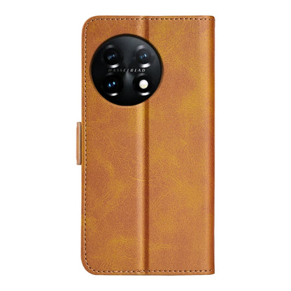 For OnePlus 11 Dual-side Magnetic Buckle Leather Phone Case(Yellow) by buy2fix