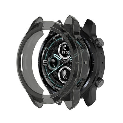 For Ticwatch Pro X TPU Color Transparent Half Wrapped Protective Shell(Transparent Black) - Watch Case by buy2fix | Online Shopping UK | buy2fix