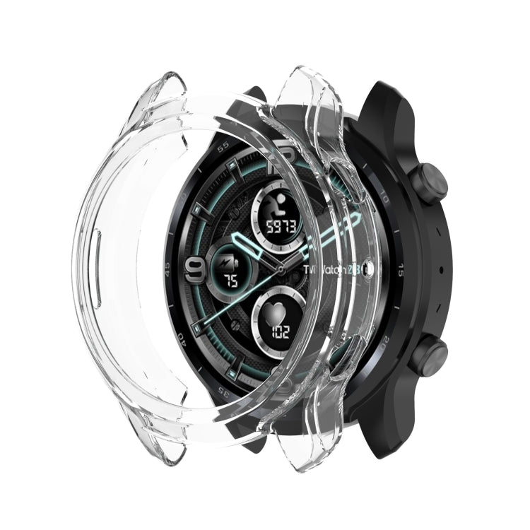 For Ticwatch Pro 3 GPS TPU Color Transparent Half Wrapped Protective Shell(Transparent) - Watch Case by buy2fix | Online Shopping UK | buy2fix